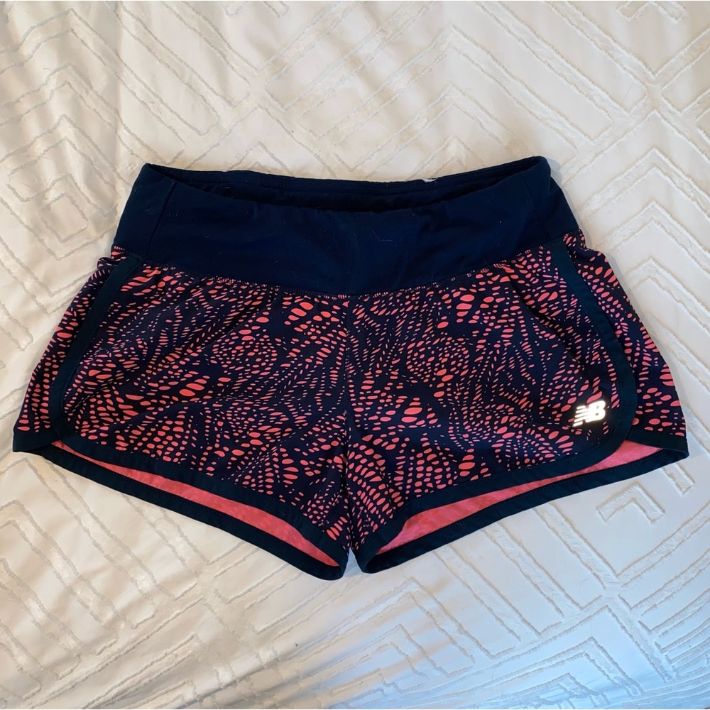 Blue and pink athletic shorts
